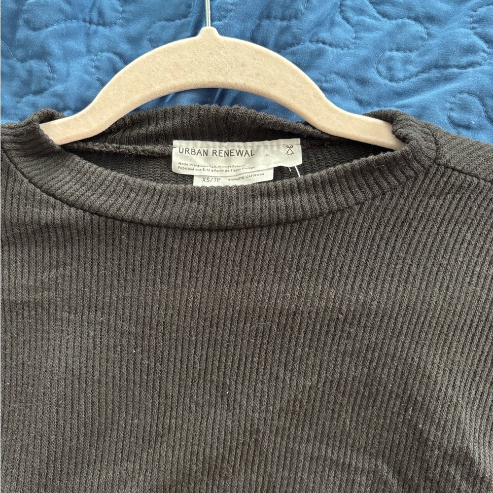 Urban Renewal Charcoal Ribbed Top